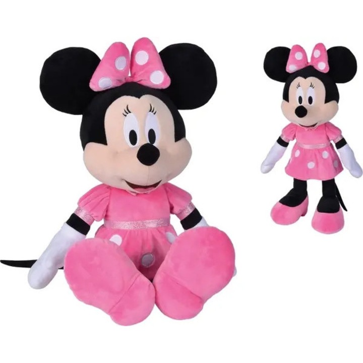Jucarie de plus Minnie Mouse, moale, lavabila manual, roz/negru, 43 cm