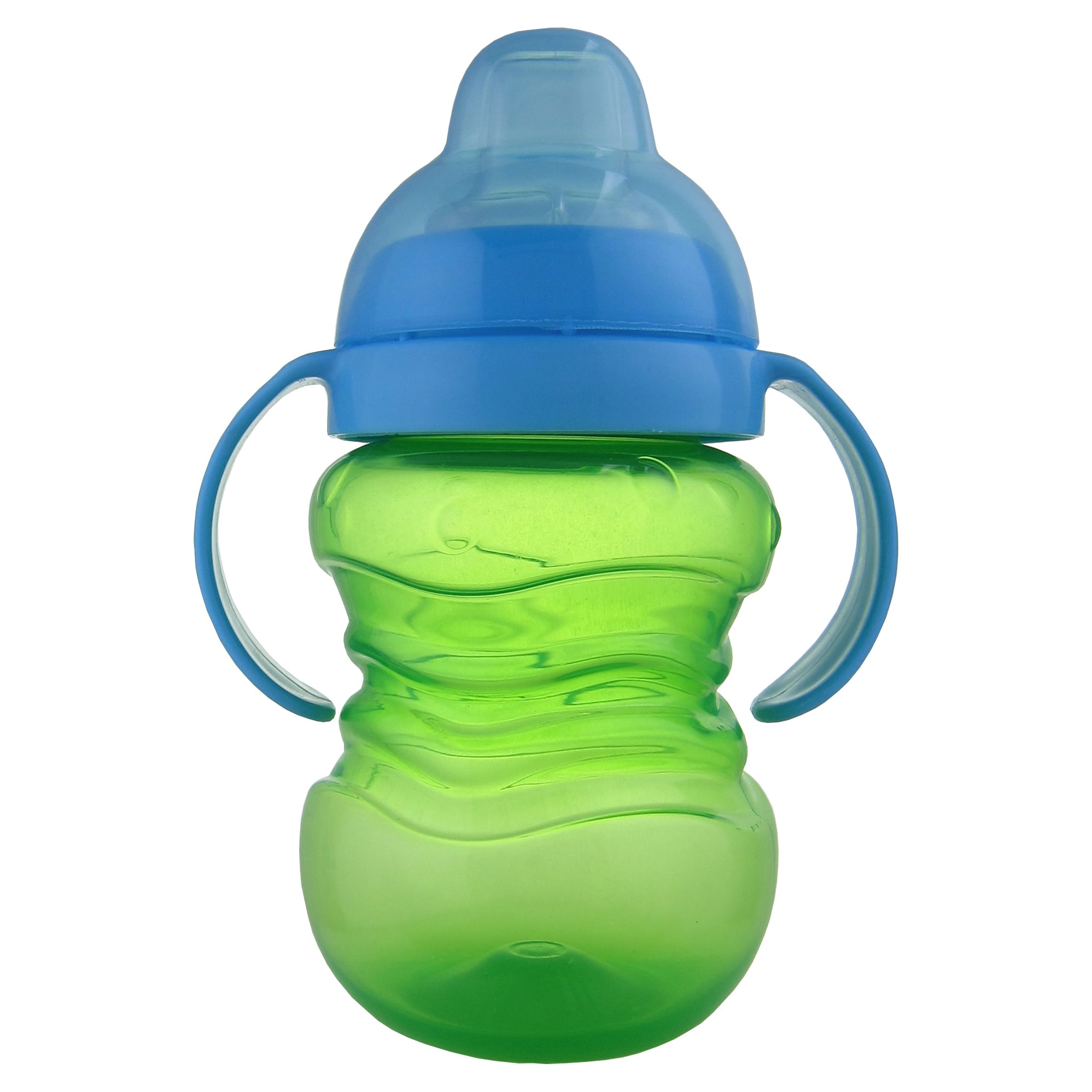 Cana cu manere si cioc silicon anti-curgere, verde/albastru, Primii Pasi