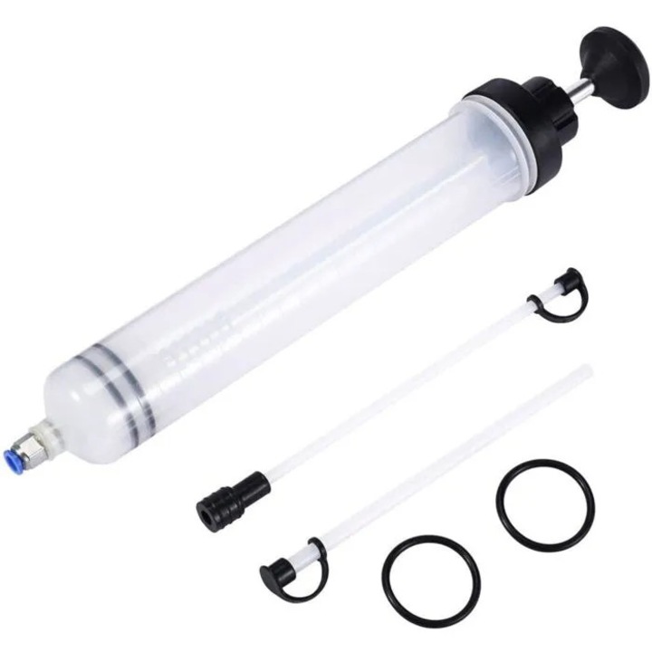 Pompa manuala de aspiratie a uleiului 500 ml cu furtun flexibil si fix, negru/transparent