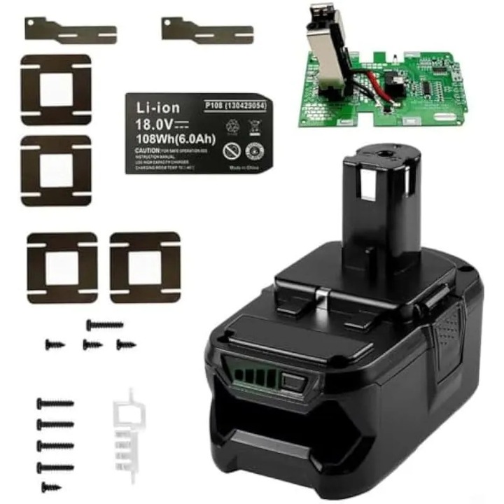 Carcasa kit baterie Li-ion 18 V K0544-26806-2113-AMC, 10 celule, placa protectie PCB, 108 Wh (6.0 Ah), carcasa plastic negru, 150 x 120 x 110 mm