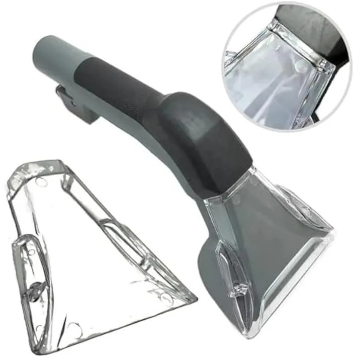 Duza pentru aspirator 4.130-063.0 (K0544-26806-3479-AMC), compatibil Karcher 100/200/300 si Puzzi 8/1 9/1 10/1, cu perii rigide, transparent/negru