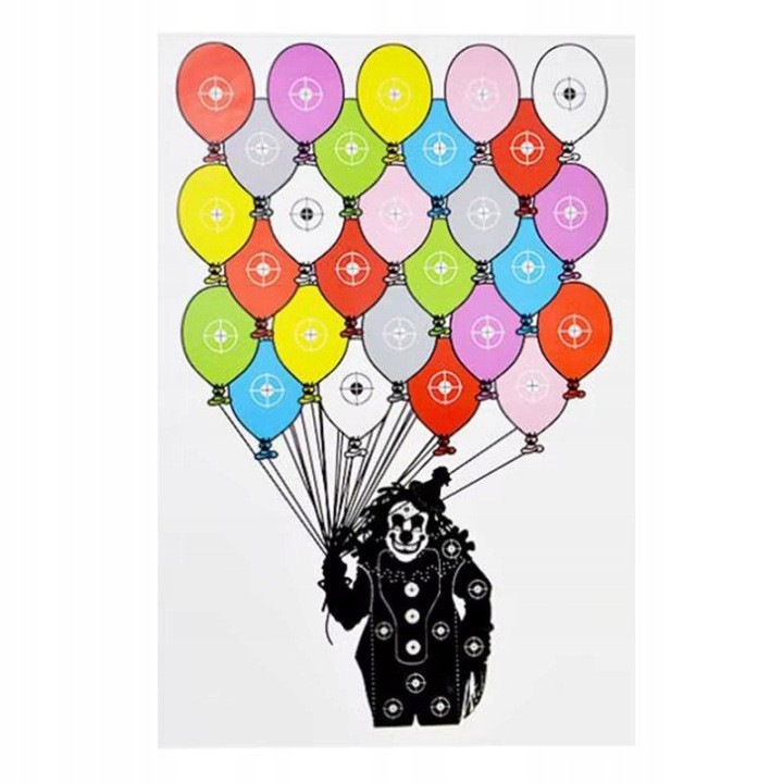 Tinta pentru tir din hartie 31CJ-K0274-260806-2266, set 10 bucati, clovn cu baloane, multicolor