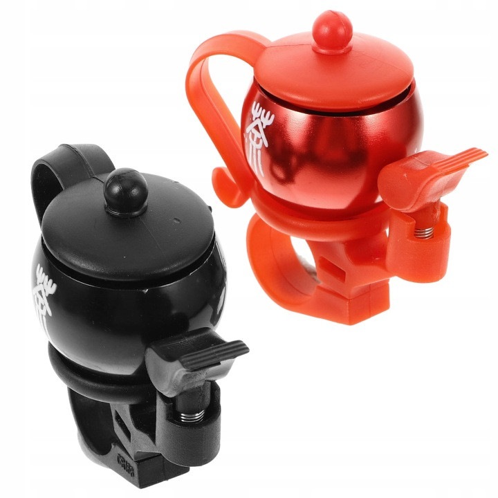 Clopotei pentru bicicleta set 2 bucati pentru copii, metal/plastic, negru/rosu