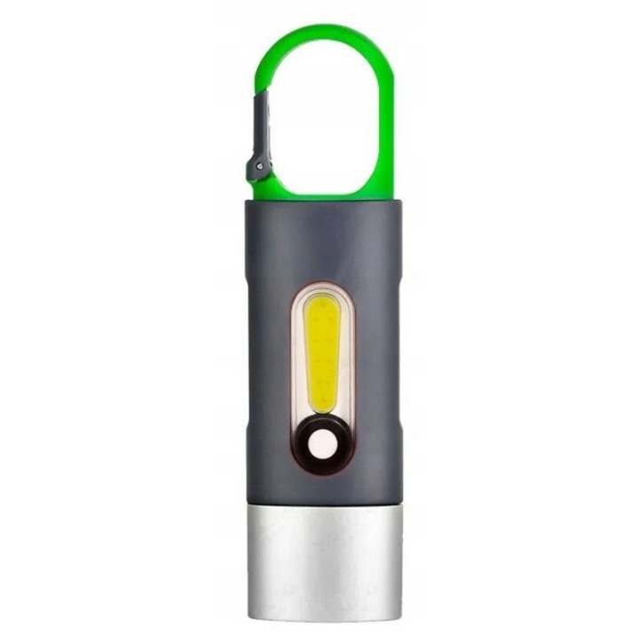 Lanterna breloc LED COB 31CJ-K0274-260806-2079, reincarcabila USB-C, 4 moduri de iluminare, Multicolor