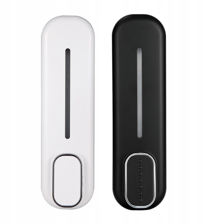 Set 2 dozatoare sapun lichid, dozator manual cu fereastra pentru nivel, model 31CJ-K0274-260806-2524, negru/alb