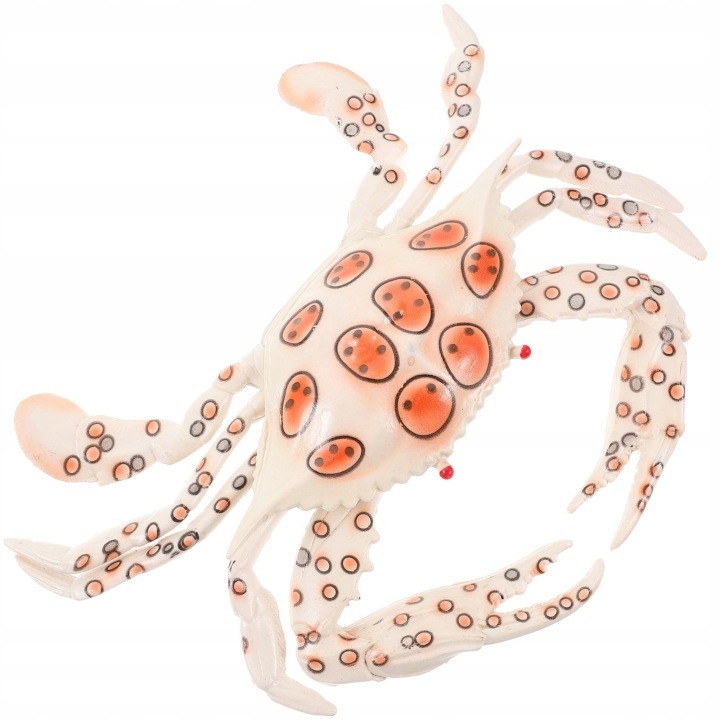 Decoratiune pentru acvariu crab din plastic, model 31CJ-K0274-260806-045, alb/portocaliu
