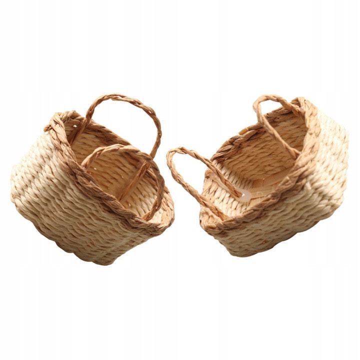 Cosuri decorative mini impletite, natural, set 2, pentru scene miniaturale