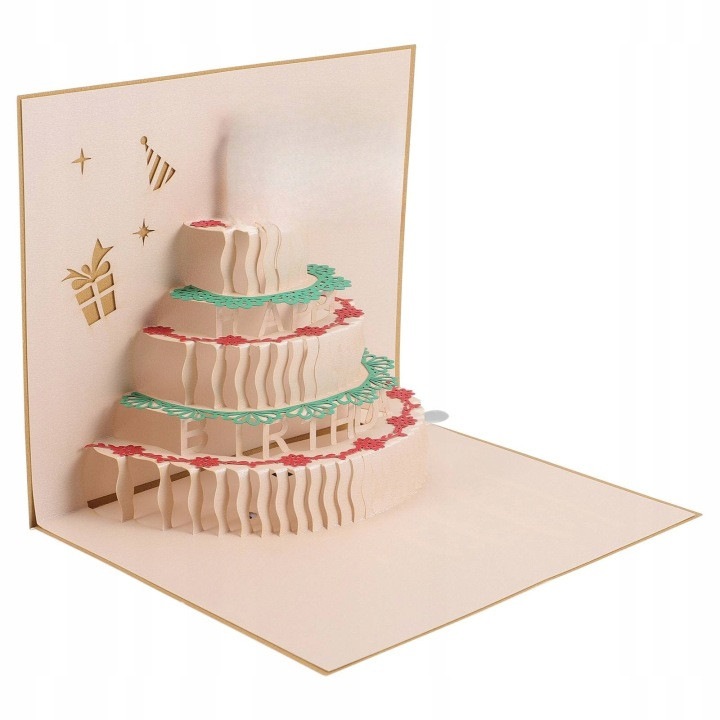 Felicitare 3D pop-up pentru zi de nastere, cu lumini si muzica, multicolor