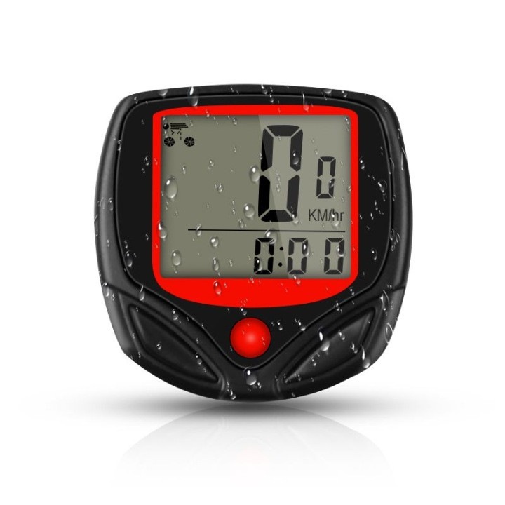 Vitezometru si odometru pentru bicicleta 31CJ-K0274-260806-2103, ecran LCD, rezistent la apa, negru/rosu