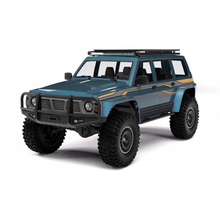 Crawler RC Absima CR4.4 Patrol EDKMYEACQYM3, 1:10, 4WD с портални оси, мотор 550 32T, ESC Hobbywing WP-1060 (2–3S LiPo), управляеми диференциални блокажи, алуминиеви маслени амортисьори, 2.2 джанти, светлосин, 521×247×267 мм