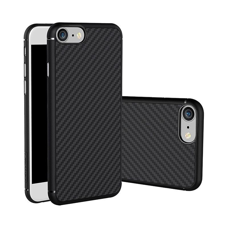 Husa protectie, model carbon negru, carcasa de protectie, ultraslim pentru iPhone 8