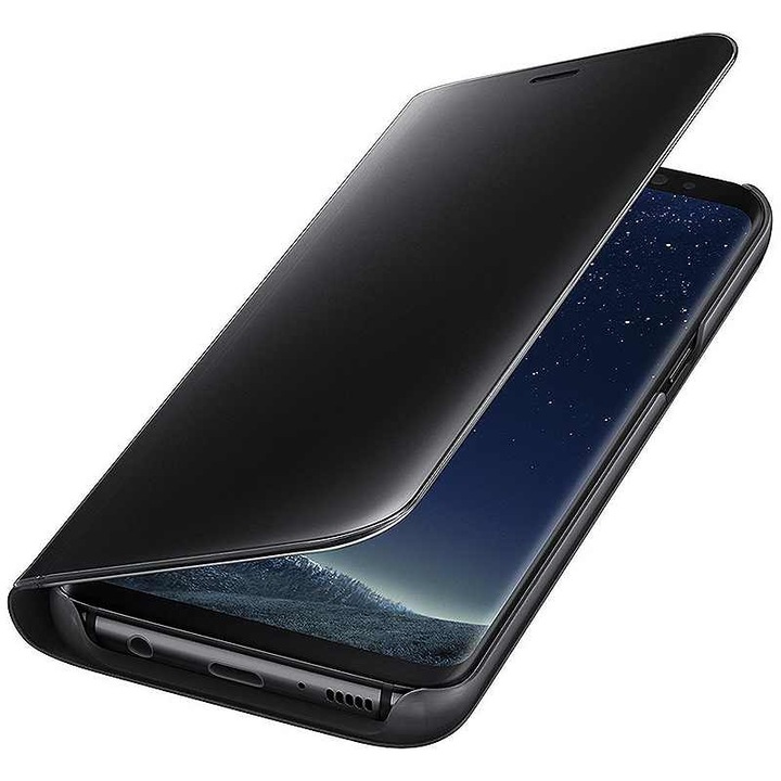 Husa protectie Clearview, flip, negru, pentru Samsung Galaxy S8 Plus