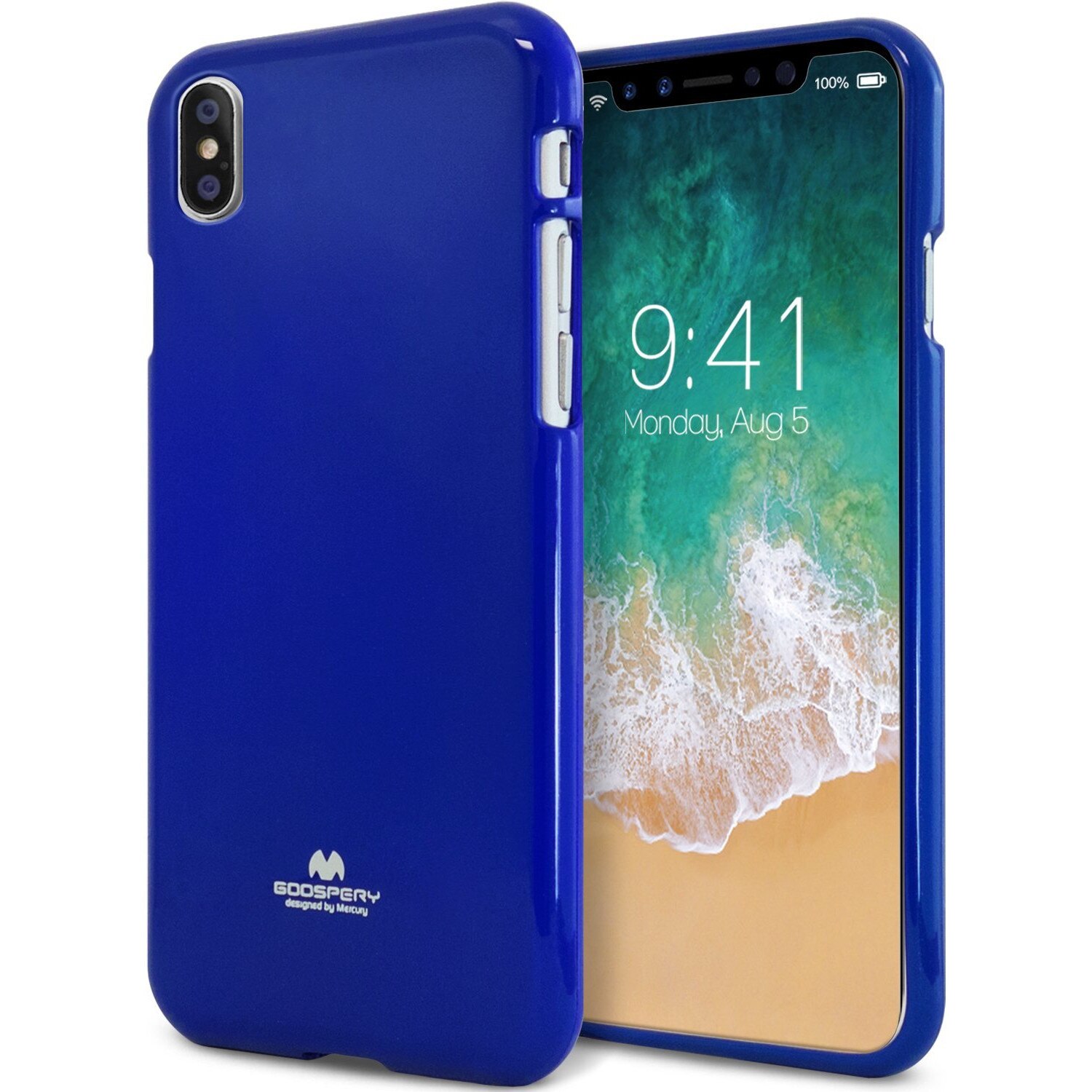 Husa Silicon Jelly Mercury Goospery iPhone X, Albastru
