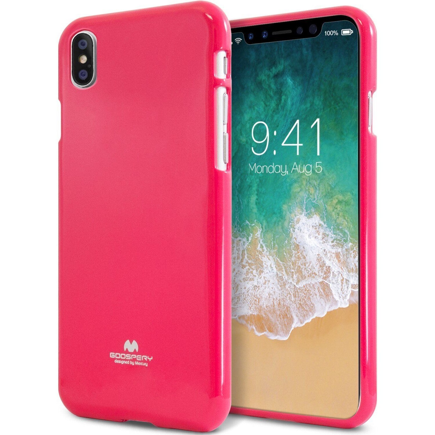 Husa Silicon Jelly Mercury Goospery iPhone X, Hot Pink