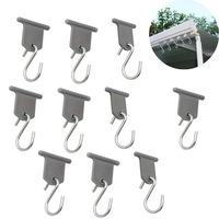 Carlige rapide pentru sina, clipsuri din cauciuc anti-alunecare si carlige metalice O3 mm, gri, set 10 buc