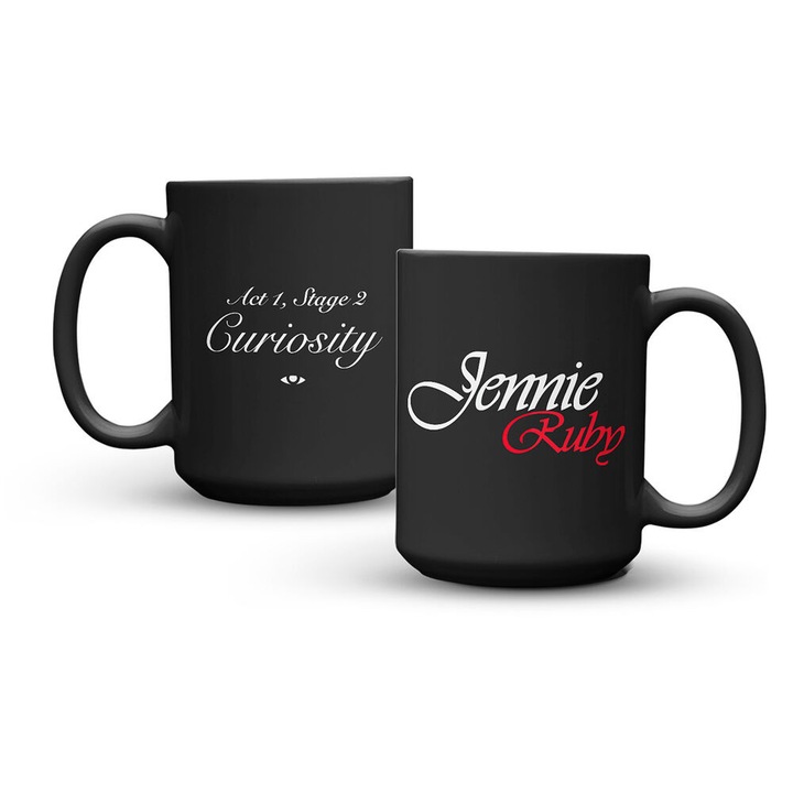 Cana ERIK Jennie Ruby, ceramica imprimata, neagra, 350 ml