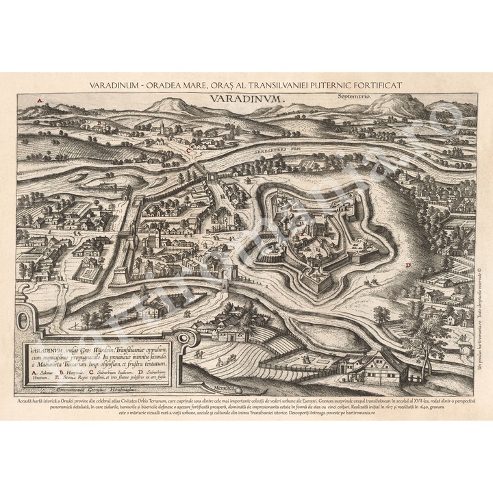 Harta de epoca - Oradea/Varadinum (1640)