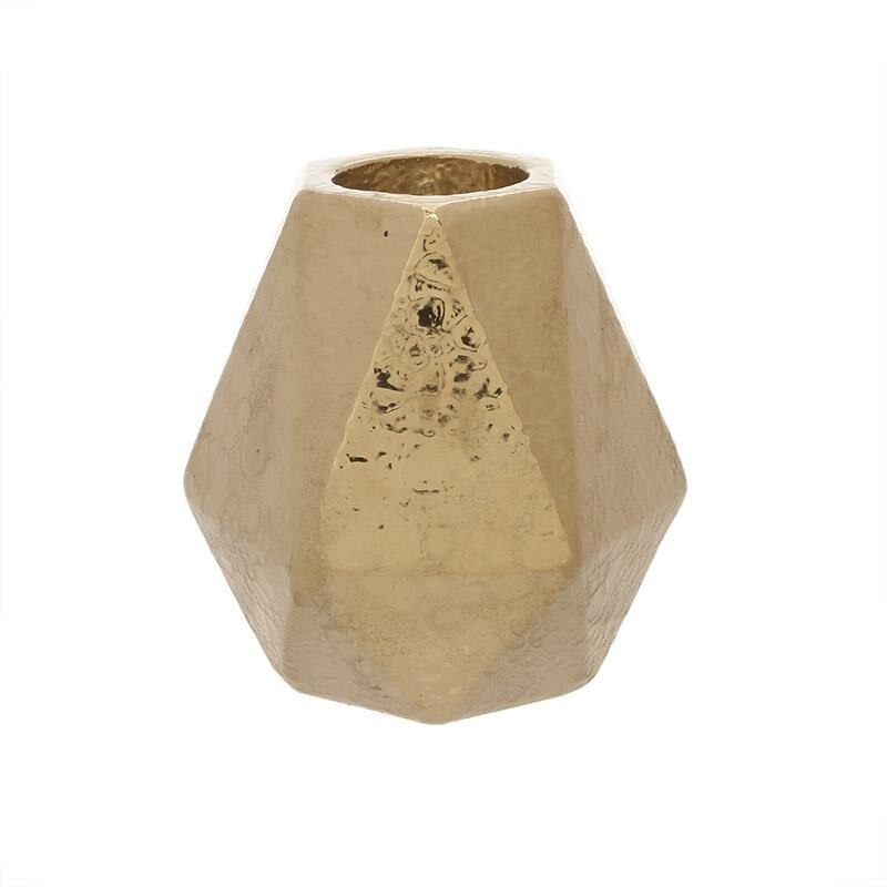 Suport pentru lumanare in stil modern din ceramica de culoare aurie