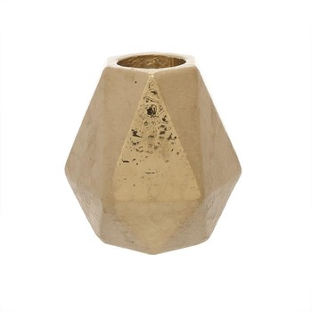 Suport pentru lumanare in stil modern din ceramica de culoare aurie Suport pentru lumanare in stil modern din ceramica de culoare aurie