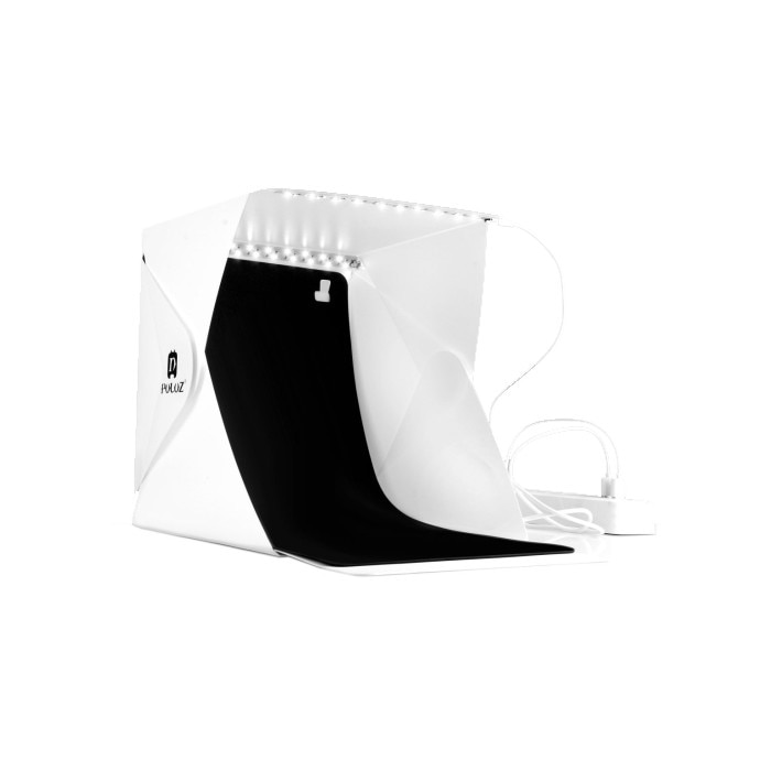 Kit pentru fotografie Puluz, Cort 22x23x24cm, 2x Lampa LED, 2x Fundal