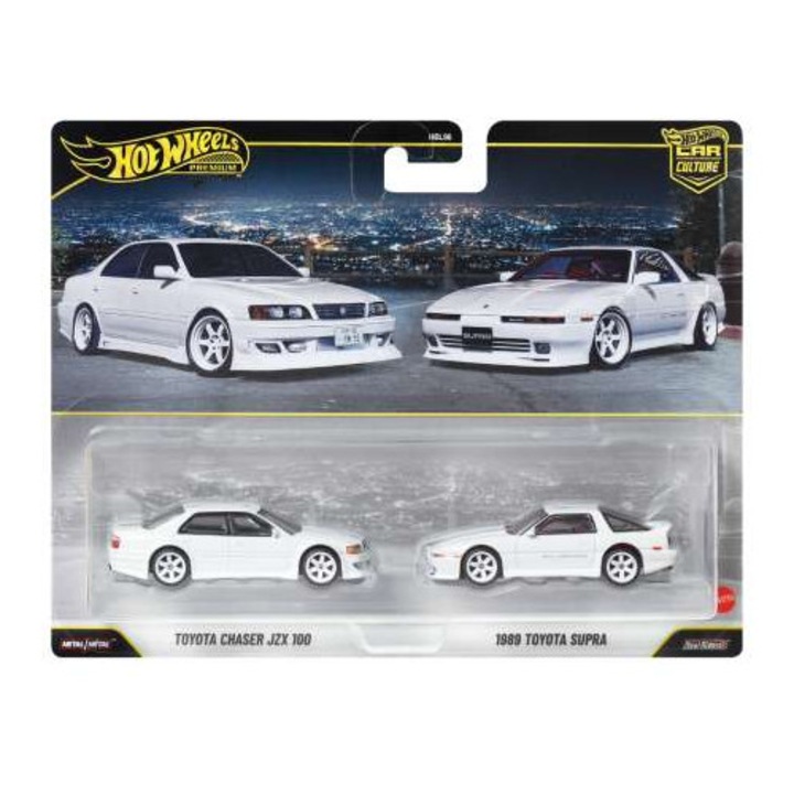 Autómodellek 2-csomag: Toyota Chaser JZX100 + Toyota Supra 1989, 1:64 méretarány, Hot Wheels