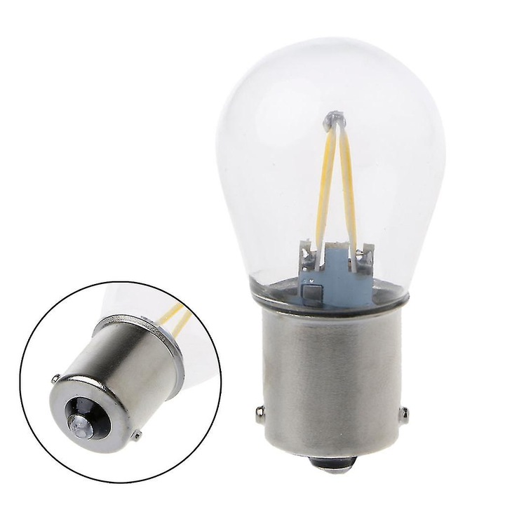 Bec auto LED 1156 BA15S P21W ANCJ-FU-K0384-260725-4387, COB, 12V, fehér, 4.8x1.5 cm, 1 db