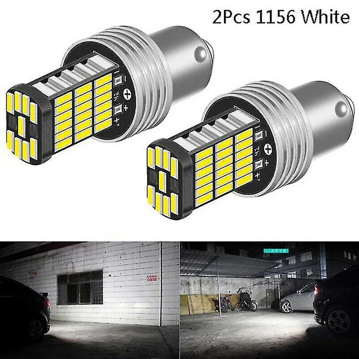 LED izzó P21W (BA15S/1156) Canbus, 45 x SMD 4014, 6000K (fehér), 1200 lm, 12V, alumínium, 2 db-os készlet