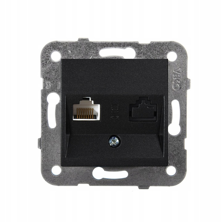 Priza de retea Viko Novella RJ45 cat.5e, 1 port, negru, fara rama, B1N69WHDV9