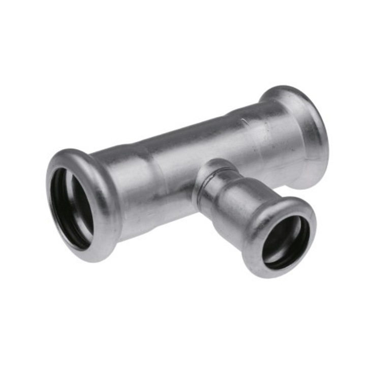 Kan-therm 9X2PKZSPR szűkítő T-idom, ausztenites rozsdamentes acél préseléshez, O88,9 × O42,0 × O88,9 mm