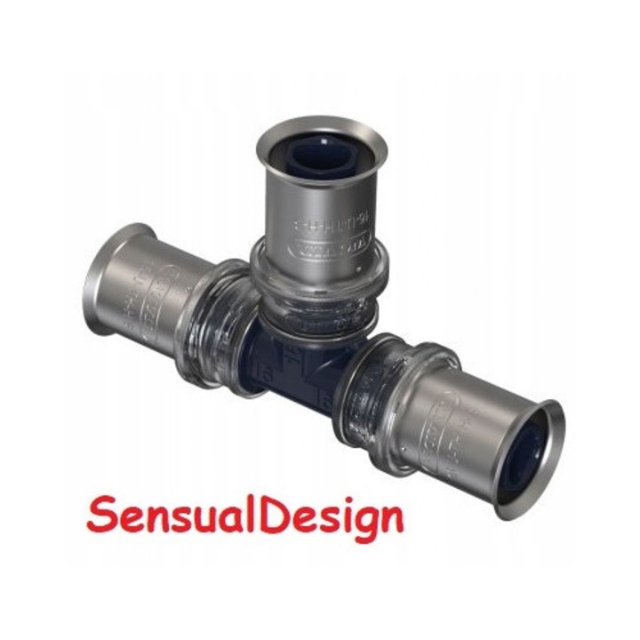 Wavin K5 T1WOD32A9R0 T-idom vízhez, PN 10, 32 mm (DN25) présfitting, EPDM tömítés, fém