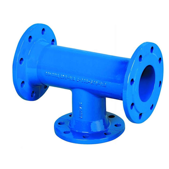BOHAMET GGFJI5FEE karimás T-idom, DN80x80, PN10, GJL szürkeöntvény, L=330 mm, szürke