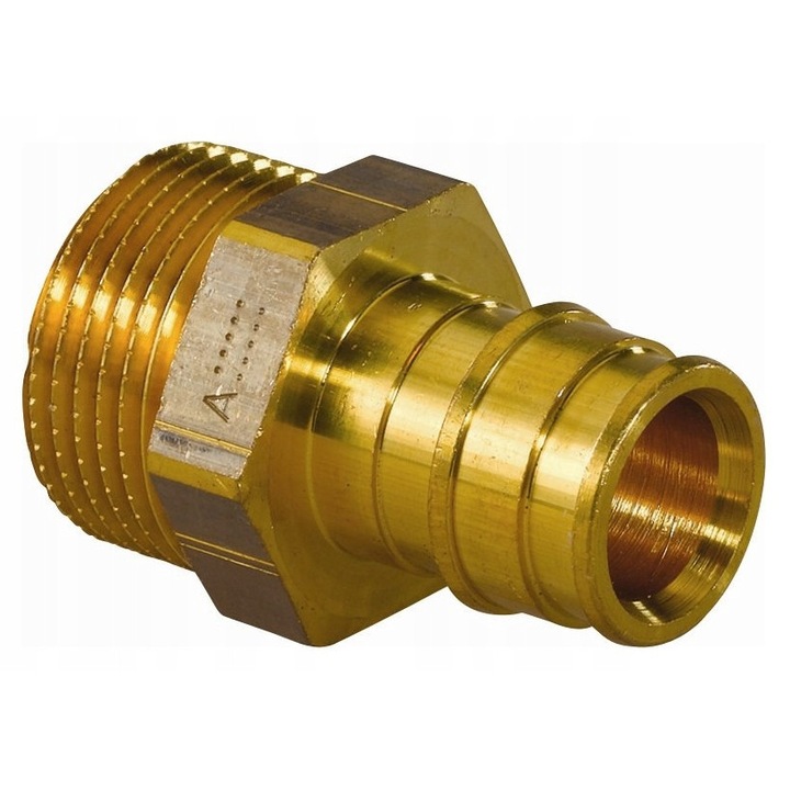 Uponor PL/DR 40 R1 1/4 NPT külső menetes csatlakozó, sárgaréz, O32 mm-es (1 1/4") csőhöz, kód: FOS9O905GR