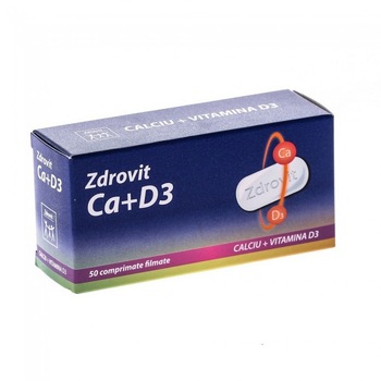 Calciu + Vitamina D3 50 comprimate Zdrovit Calciu + Vitamina D3 50 comprimate Zdrovit