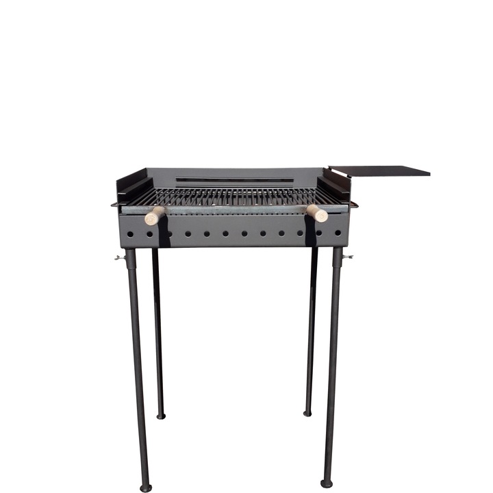 Gratar de gradina pe carbuni reglabil pe 3 niveluri, 60 x 40 cm portabil