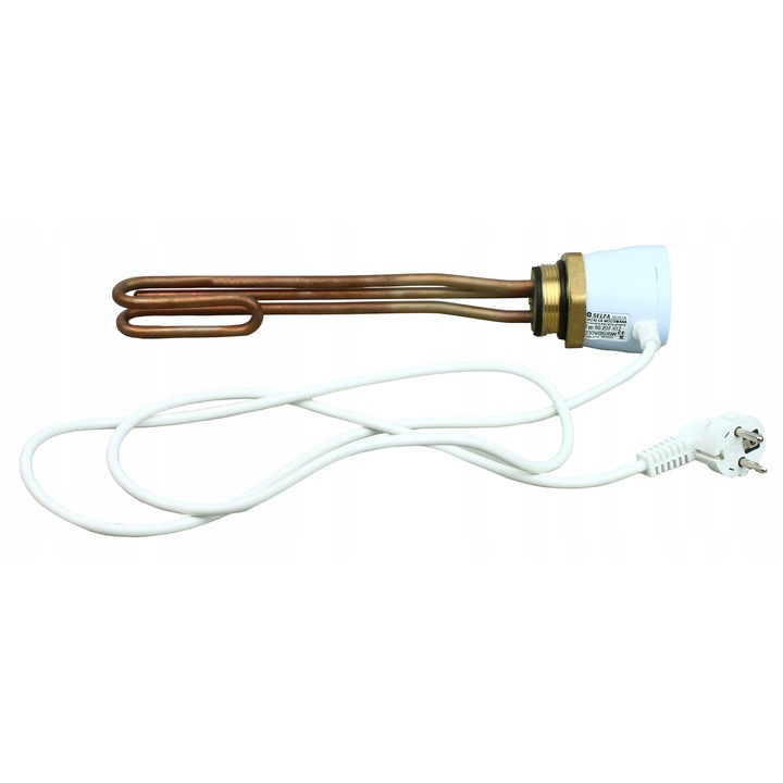 Rezistenta pentru boiler Selfa GJTi DMYMPMEKQ, izolata, 2000W 230V, racord G 1 1/4", lungime 305 mm, tub O 8,5 mm, cupru/ alb