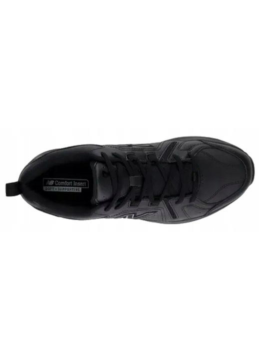 Спортни обувки NEW BALANCE 608 MX608BB черни, кожени, за мъже, омекотяване 45, 5