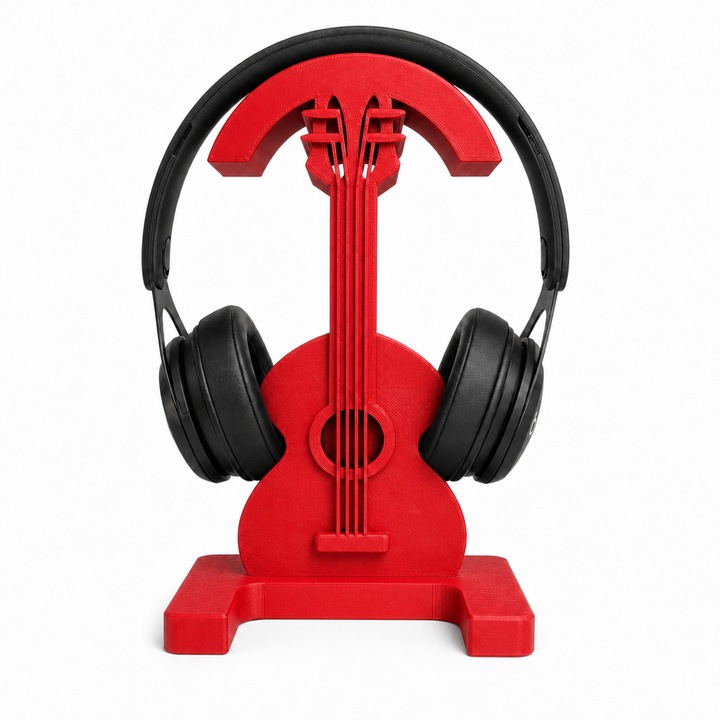 Univerzális fejhallgató tartó Chord, PrintForge®, 3D nyomtatott, 13x6x22 cm, PLA-ból készült, BPA-mentes, Piros