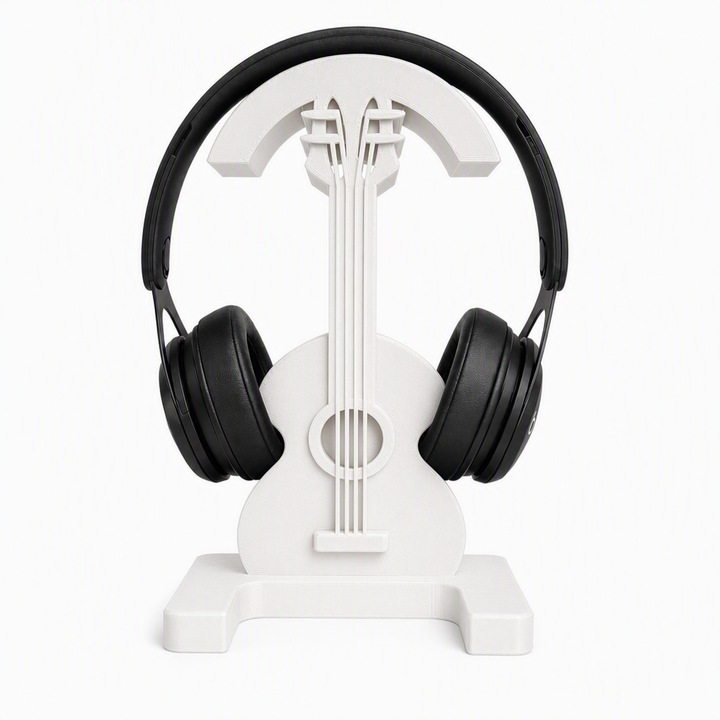 Univerzális fejhallgató tartó Chord, PrintForge®, 3D nyomtatott, 13x6x22 cm, PLA-ból készült, BPA-mentes, Fehér