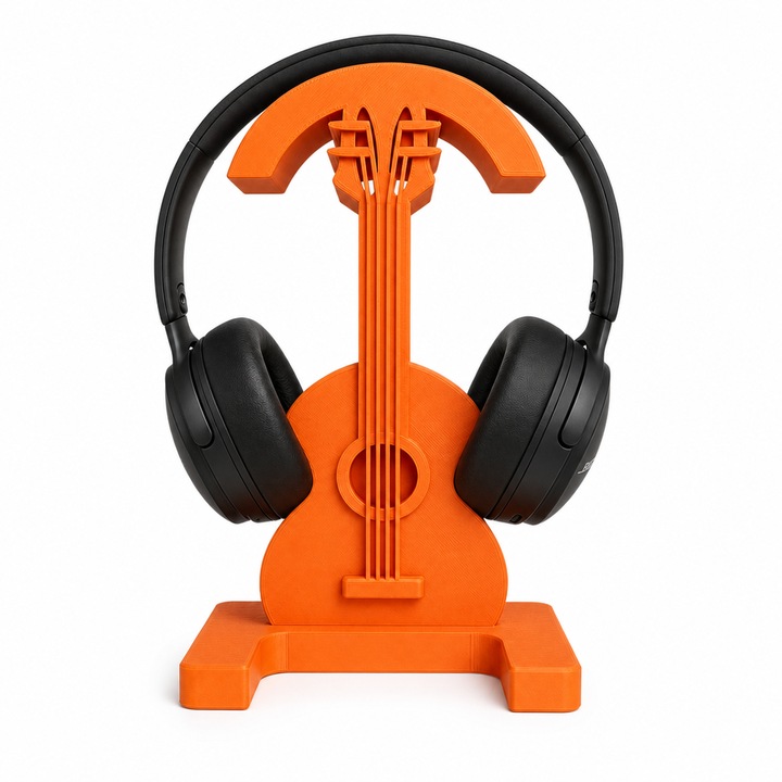 Univerzális fejhallgató tartó Chord, PrintForge®, 3D nyomtatott, 13x6x22 cm, PLA-ból készült, BPA-mentes, Narancssárga