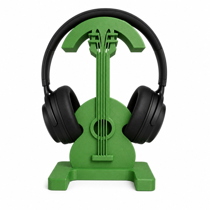 Univerzális fejhallgató tartó Chord, PrintForge®, 3D nyomtatott, 13x6x22 cm, PLA-ból készült, BPA-mentes, Zöld
