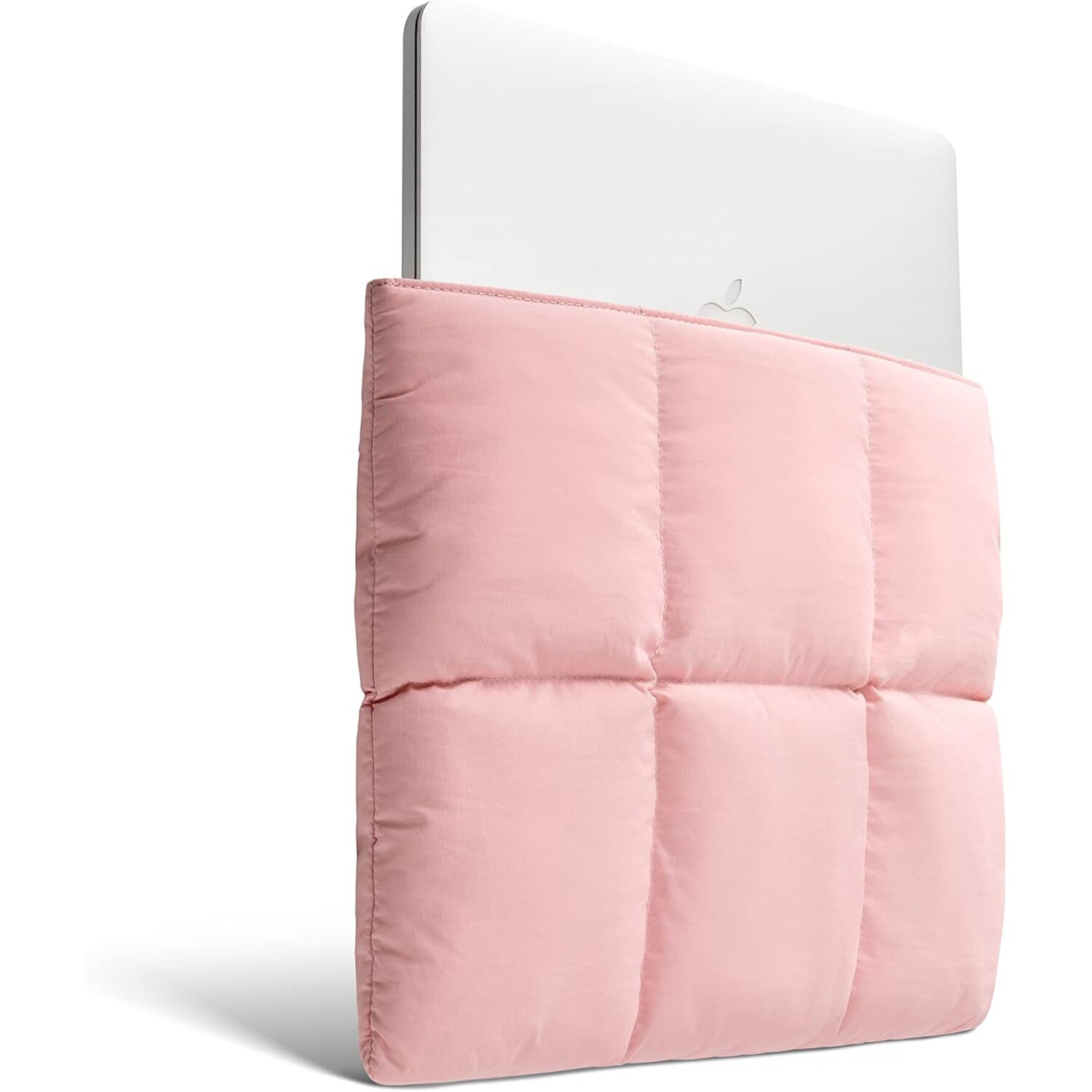 Husa Puffy Laptop 15-16 Inch, Matlasata, Roz, Compatibila MacBook