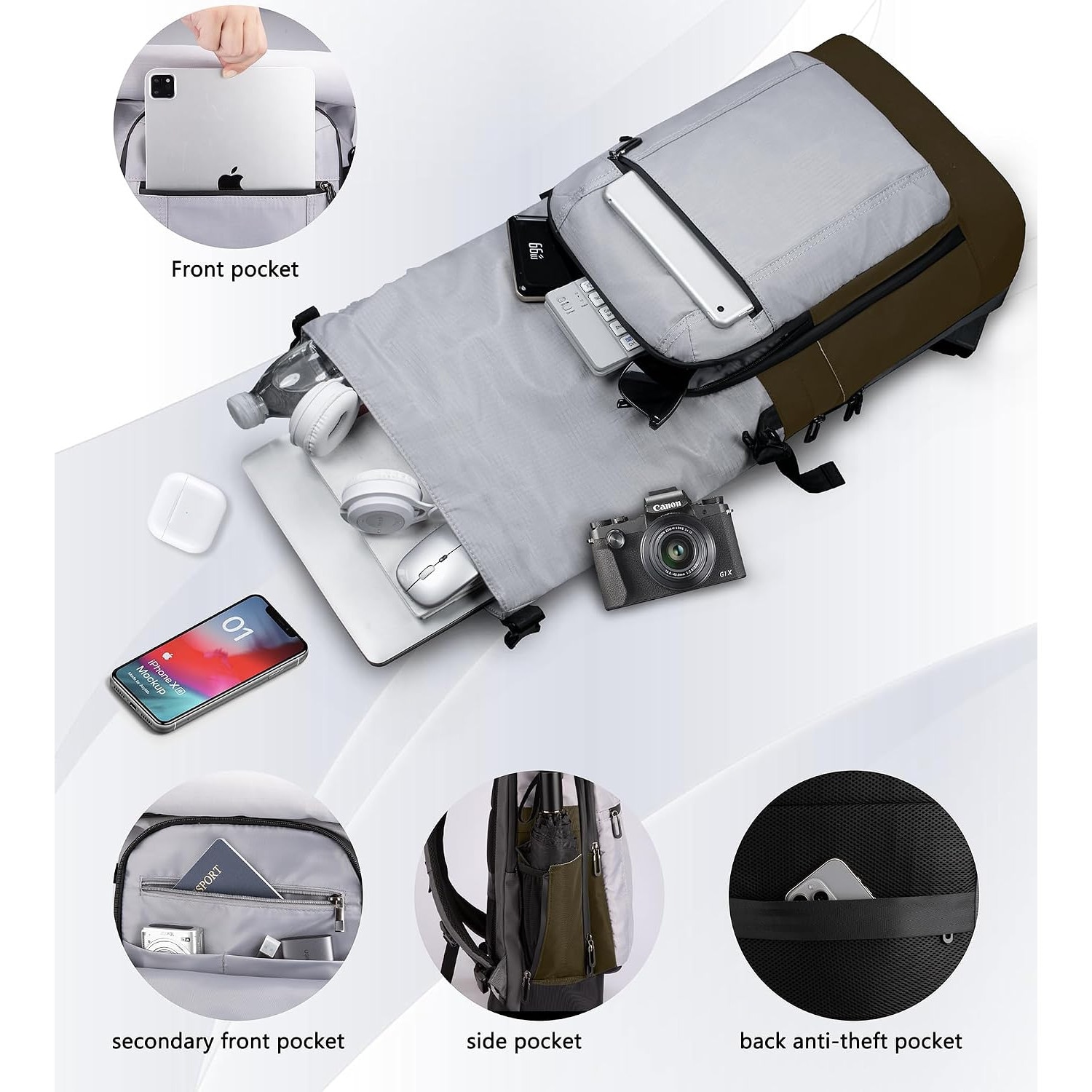 Rucsac Rolltop Barbati, Geanta Laptop, Bagaj Calatorie