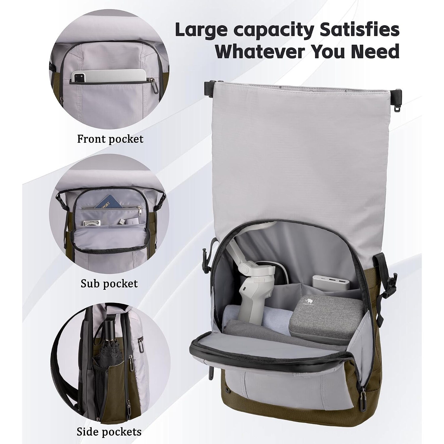 Rucsac Rolltop Barbati, Geanta Laptop, Bagaj Calatorie