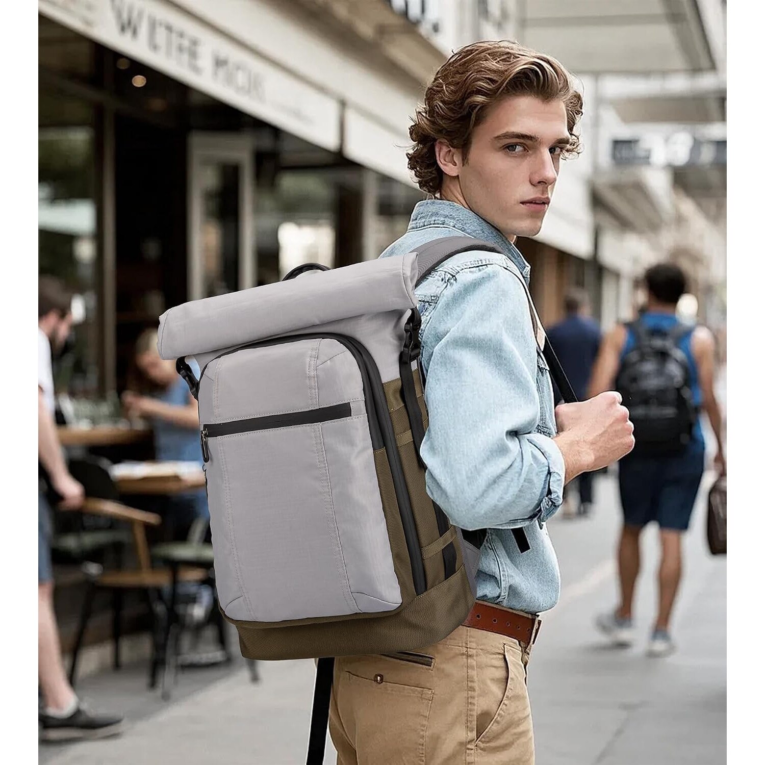 Rucsac Rolltop Barbati, Geanta Laptop, Bagaj Calatorie