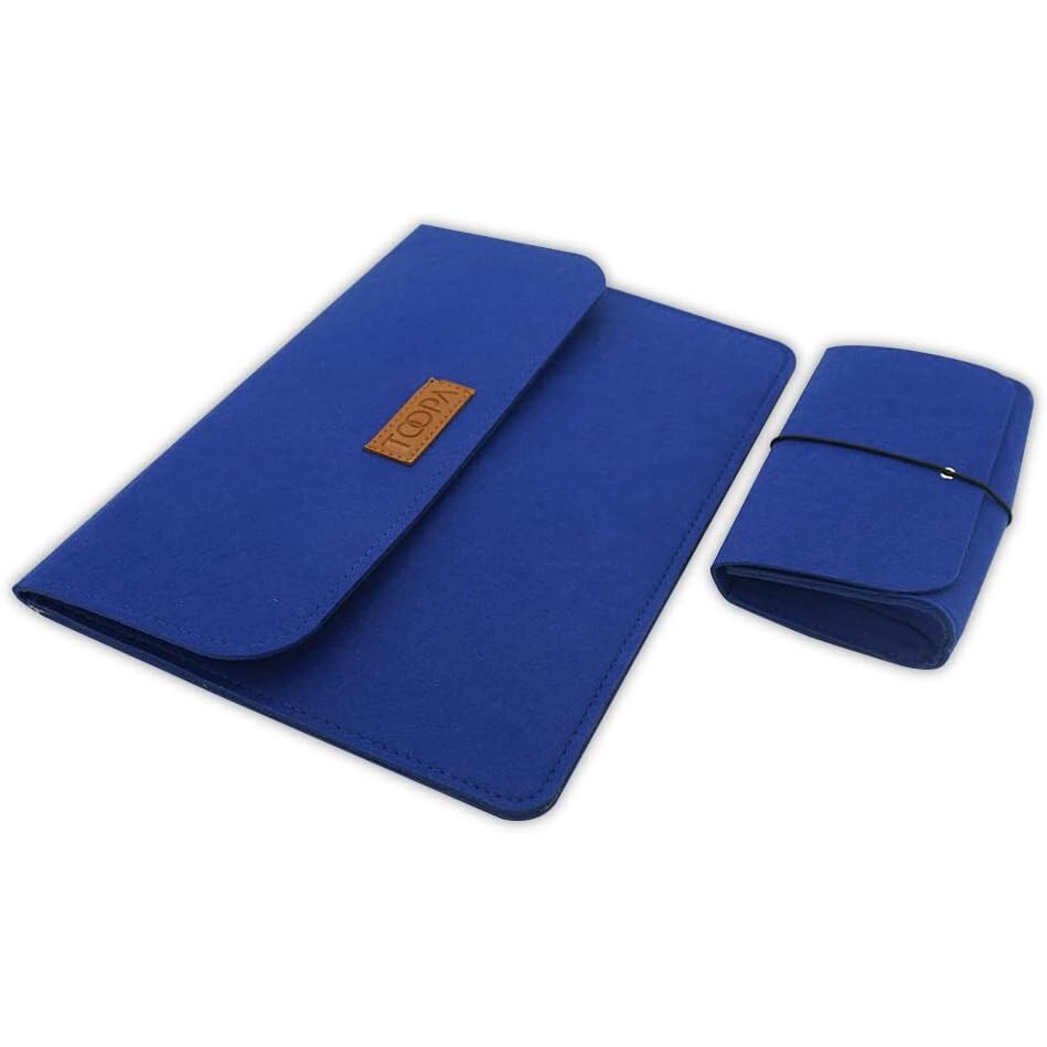 Geanta Laptop Toopa 13 Inch, Albastru, Material Feltru Reciclat