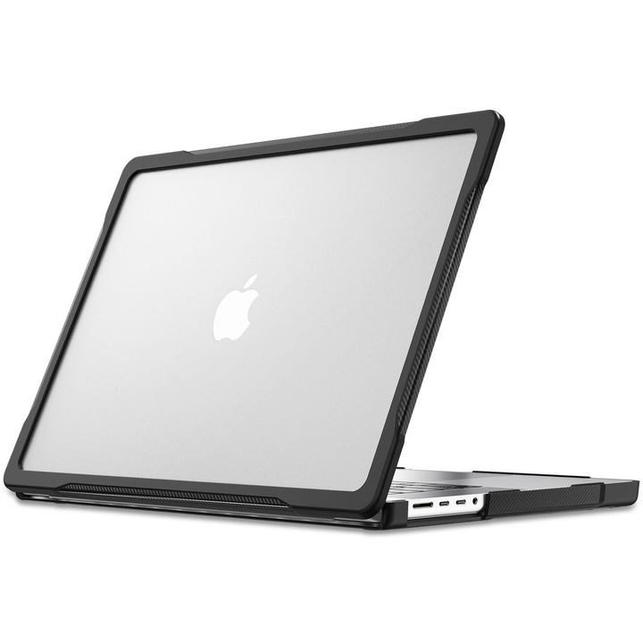 Carcasa laptop Tech-Protect Velar compatibila cu MacBook Pro 14, 2021-2026, Transparent / Negru