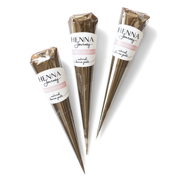 Set 3 conuri Henna Journey pasta henna naturala pentru tatuaje temporare Maro Set 3 conuri Henna Journey pasta henna naturala pentru tatuaje temporare Maro