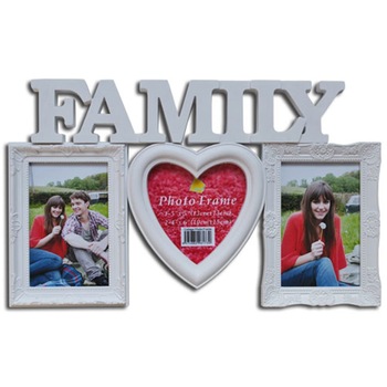 Rama foto Family, colaj 3 fotografii, format 10x15 cm, 13x13 cm, alb Rama foto Family, colaj 3 fotografii, format 10x15 cm, 13x13 cm, alb