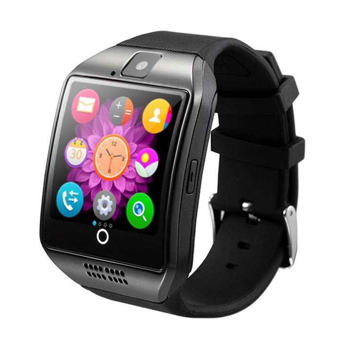 Смарт часовник Smart Wear Q18, Smartwatch, слот за сим карта, камера, bluetooth, Черен