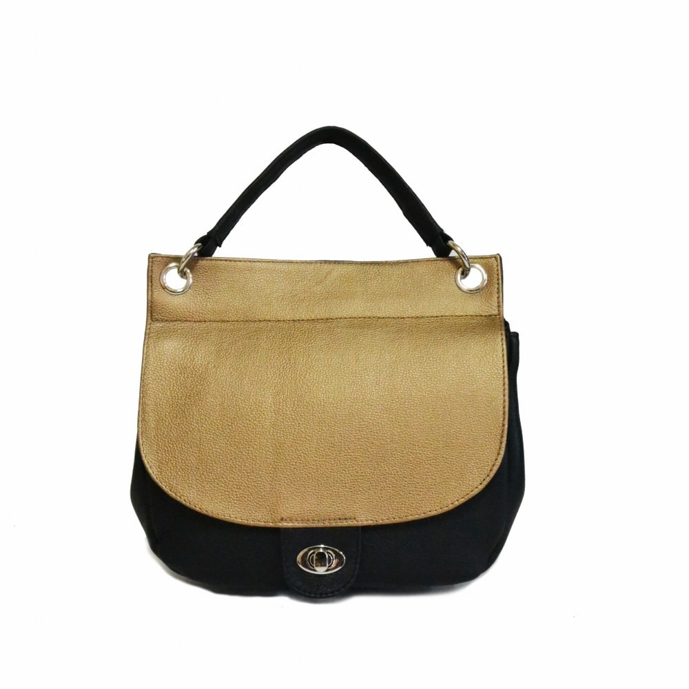 Geanta dama,Zea,piele naturala,casual negru/bronz